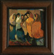 Village women dancing (ART_6267_40697) - Handpainted Art Painting - 5in X 5in