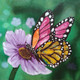 Butterfly in garden (ART_6872_40172) - Handpainted Art Painting - 30in X 24in