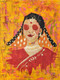 The golden bride - A modern Indian pop art (ART_6239_41185) - Handpainted Art Painting - 18in X 24in