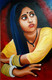 Worried Women (ART_6994_40822) - Handpainted Art Painting - 24in X 36in