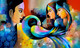Fantasy Of Beauty 1 (ART_3298_41885) - Handpainted Art Painting - 60in X 36in
