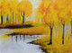 Autumn leaves season landscape  (ART_6769_42014) - Handpainted Art Painting - 16in X 12in