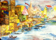 Varanasi Ghat (ART_2886_42293) - Handpainted Art Painting - 29in X 21in