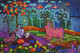COLOURFUL COWS-4 (ART_1968_37046) - Handpainted Art Painting - 36in X 24in
