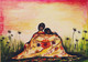 Mother and Daughter (ART_5271_42714) - Handpainted Art Painting - 18in X 12in