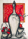 Flower vase (ART_5271_42693) - Handpainted Art Painting - 12in X 18in