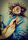 A lady with roses (ART_5271_42851) - Handpainted Art Painting - 12in X 18in