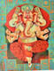 Blessings Of Ganesha (ART_7153_43138) - Handpainted Art Painting - 26in X 35in