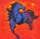 The rising horse (ART_7171_43185) - Handpainted Art Painting - 12in X 12in