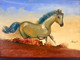 Horse in a desert (ART_4154_43462) - Handpainted Art Painting - 24in X 18in