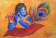 Jai Shri Krishna (ART_5193_43897) - Handpainted Art Painting - 18in X 13in
