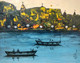 Abstract Ghat Of Banaras (ART_1313_43867) - Handpainted Art Painting - 14in X 11in