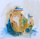 Rusty pots (ART_6850_43849) - Handpainted Art Painting - 10in X 10in