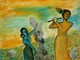 Radha and Krishna (ART_1998_44370) - Handpainted Art Painting - 14in X 10in
