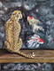 Cheetah and Fish (ART_168_44298) - Handpainted Art Painting - 20in X 16in