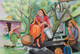 Indian Village Women (ART_325_6255) - Handpainted Art Painting - 30in X 20in