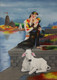 Holi - The season of immortal love (ART_7079_43312) - Handpainted Art Painting - 10in X 14in
