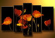 Flowers,Bunch of Flowers,Floral,Poppy Flower,Black Background ,Yellow Orange Flowers