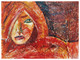 Lady in red (ART_7231_44771) - Handpainted Art Painting - 18in X 13in