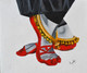 Manipuri Pada Bheda (ART_7243_44974) - Handpainted Art Painting - 18in X 16in
