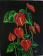 Red Anthurium (ART_7255_45345) - Handpainted Art Painting - 12in X 15in