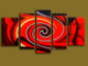 Red Abstract,Red Swirl,Red Circular Art