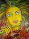 Krishna (ART_7263_45516) - Handpainted Art Painting - 8in X 11in