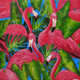 Flamingo (ART_7269_45572) - Handpainted Art Painting - 36in X 36in