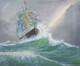 Romance Of Ship And Ocean (ART_5868_45577) - Handpainted Art Painting - 35in X 24in