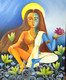 Mother goddess: two parts in one (ART_7276_45620) - Handpainted Art Painting - 24in X 30in