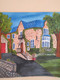 Beautiful house nature (ART_7279_45696) - Handpainted Art Painting - 19in X 19in