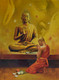 Monk and the Master (ART_640_45778) - Handpainted Art Painting - 36in X 52in