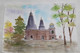 Temple (ART_7299_46069) - Handpainted Art Painting - 14in X 10in