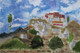 Monastry (ART_7299_46259) - Handpainted Art Painting - 14in X 10in