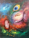 Krishna Ganesh (ART_1229_46461) - Handpainted Art Painting - 36in X 24in