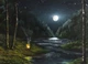 Moon River (ART_7328_46464) - Handpainted Art Painting - 16in X 12in