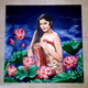Wet lotus (ART_7261_46500) - Handpainted Art Painting - 24in X 24in