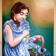 Fragrance (ART_7261_46498) - Handpainted Art Painting - 18in X 24in