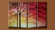 abstract, red, red abstract, multi piece, multi piece red abstract, tree, one tree, alone tree, sun, sunrise