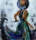 FANCY GIRL (ART_7353_46822) - Handpainted Art Painting - 15in X 16in