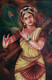 Baradhanatyam dancing girl   (ART_7375_47176) - Handpainted Art Painting - 24in X 36in