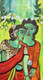 Tribal Couple [Nv6] (ART_5103_47208) - Handpainted Art Painting - 20in X 36in