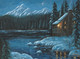 The Dream Cottage - Moonlight Snow Cabin (PRT_4815_47131) - Canvas Art Print - 24in X 18in