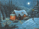 The Christmas Cottage (PRT_4815_47125) - Canvas Art Print - 24in X 18in