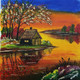 Single home with beautiful nature (ART_7381_47295) - Handpainted Art Painting - 12in X 12in