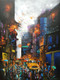 Rainy day in kolkata 11 (ART_82_47872) - Handpainted Art Painting - 32in X 42in