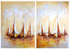 SAILING BOATS (ART_7364_47143) - Handpainted Art Painting - 28in X 19in