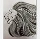 Forest King The Lion designed beautifully with zentangle art (ART_7448_48122) - Handpainted Art Painting - 12in X 12in