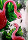 Flamingos (ART_7364_48186) - Handpainted Art Painting - 21in X 29in