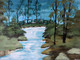 Secluded Bridge (ART_7462_48437) - Handpainted Art Painting - 17in X 12in